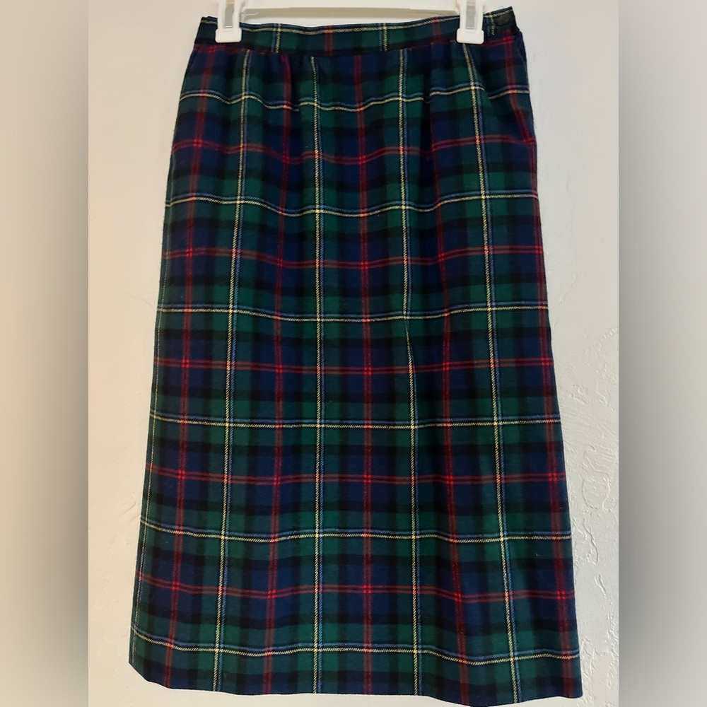 Vintage Pendelton Malcolm Plaid Tartan Wool Skirt Pencil Slim Size 8 - Picture 4 of 6